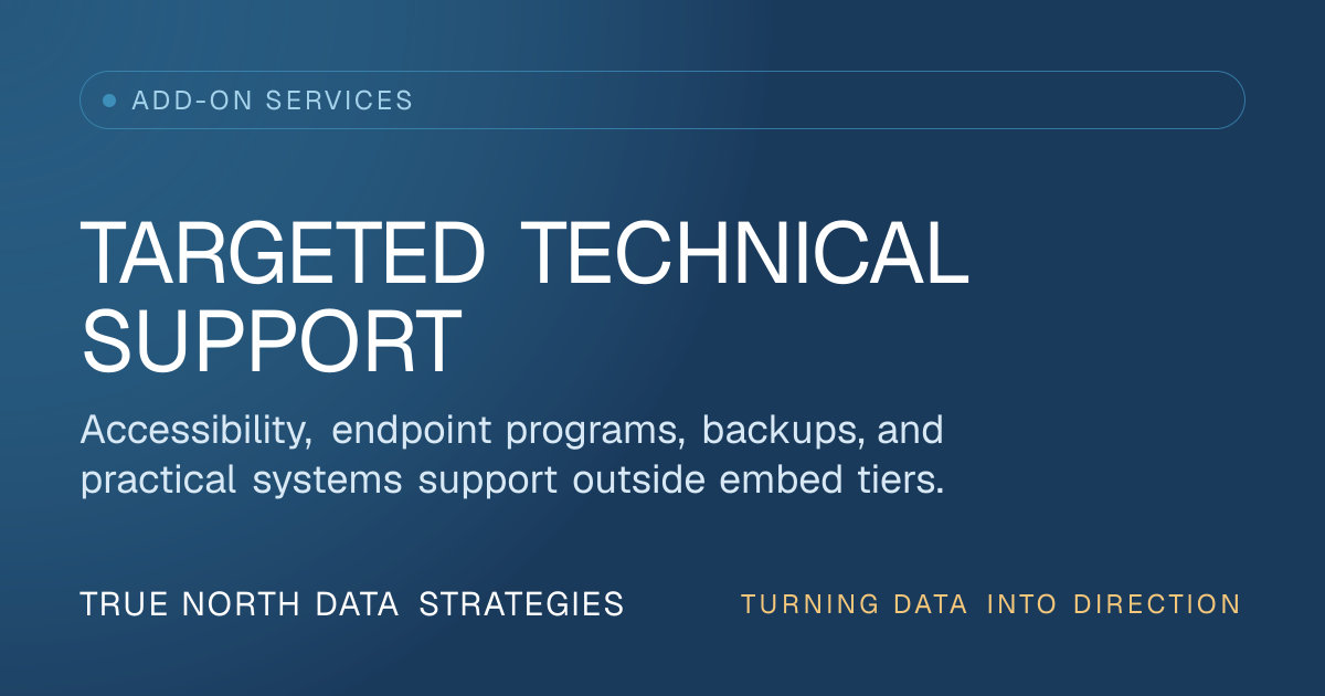 Add-On Services | True North Data Strategies